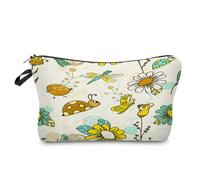 Neceser Maquillaje Caracol Amarillo Neceser Maquillaje,Neceser Pequeño con Cremallera,Portátiles Neceser Mujer,Bolsa Maquillaje,Monedero Pequeño,Bolsa Maquillaje Impresa