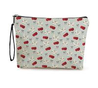 Neceser Maquillaje Cerezas Rojas Neceser Maquillaje,Neceser Pequeño con Cremallera,Portátiles Neceser Mujer,Bolsa Maquillaje,Monedero Pequeño,Bolsa Maquillaje Impresa