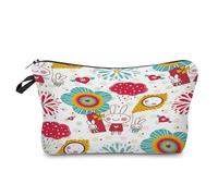 Neceser Maquillaje Conejo Rojo Neceser Maquillaje,Neceser Pequeño con Cremallera,Portátiles Neceser Mujer,Bolsa Maquillaje,Monedero Pequeño,Bolsa Maquillaje Impresa