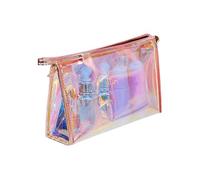 Neceser Maquillaje Cosmetic Storage Bag Laser Glitter Waterproof Zip Pouch Ladies Travel Organization Toiletry Bag Portable Makeup Transparent Bag para Mujeres(2C)