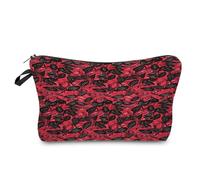 Neceser Maquillaje Hojas Rojas Neceser Maquillaje,Neceser Pequeño con Cremallera,Portátiles Neceser Mujer,Bolsa Maquillaje,Monedero Pequeño,Bolsa Maquillaje Impresa