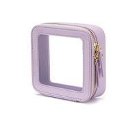 Neceser Maquillaje Mini Bolsa de Maquillaje Transparente, pequeña Bolsa de cosméticos, Organizador de artículos de tocador de Viaje, Estuche de Maquillaje Mujer Bolsa(Lila)
