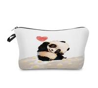 Neceser Maquillaje Pandas Rojos Neceser Maquillaje,Neceser Pequeño con Cremallera,Portátiles Neceser Mujer,Bolsa Maquillaje,Monedero Pequeño,Bolsa Maquillaje Impresa