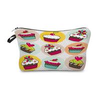 Neceser Maquillaje Pastel Rojo Neceser Maquillaje,Neceser Pequeño con Cremallera,Portátiles Neceser Mujer,Bolsa Maquillaje,Monedero Pequeño,Bolsa Maquillaje Impresa