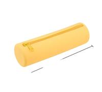 Neceser Maquillaje Small Square Silicone Cosmetic Storage Bag Large Capacity Travel Makeup Brush Holder Portable Cosmetic Waterproof Organizer(Yellow-Round)