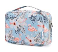 Neceser Mujer Grande - Neceser para Colgar, Neceser para Hombre y Mujer - Bolsa de Aseo 1, Aqua Flamingo