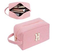 Neceser Mujer Viaje Impermeable Personalizado con Iniciales para Cosméticos, Artículos de Tocador y Ropa - Regalo de Cumpleaños para Mujer, Mejor Amiga, Hija (H)
