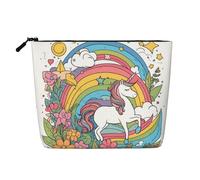 Neceser Multifuncional con diseño de arcoíris y Unicornios, Impermeable, de Gran Capacidad, con Cremallera, Ideal para Viajes, Negocios y el hogar.