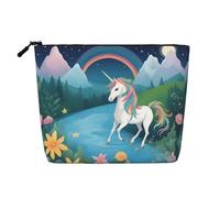 Neceser Multifuncional de Gran Capacidad con Cremallera, Impermeable, con diseño de Unicornios Corriendo, Ideal para Viajes de Negocios y el hogar.
