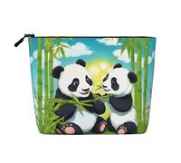 Neceser Multifuncional Two Happy Pandas Impermeable de Gran Capacidad con Cremallera, Ideal para Viajes, Negocios y el hogar.