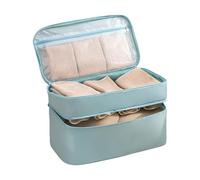 Neceser multiusos con cremalleras bloqueables, plegable, para viajes, organizado, para ropa interior, almacenamiento de cosméticos, azul celeste, Mass Beauty