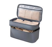 Neceser multiusos con cremalleras bloqueables, plegable, para viajes, organizado, para ropa interior, almacenamiento de cosméticos, Gray, Mass Beauty