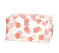 Neceser organizador de artículos de aseo personal con bonito estampado de aguacate, flor melocotón, bolsa de cosméticos de viaje, bolsas de maquillaje transparentes para mujeres y niñas, transparente