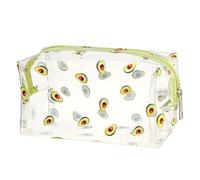 Neceser organizador de artículos de aseo personal con bonito estampado de aguacate, flor melocotón, bolsa de cosméticos de viaje, bolsas de maquillaje transparentes para mujeres y niñas, transparente