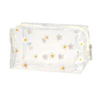 Neceser organizador de artículos de aseo personal con bonito estampado de aguacate, flor melocotón, bolsa de cosméticos de viaje, bolsas de maquillaje transparentes para mujeres y niñas, transparente