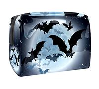 Neceser organizador de cosméticos con diseño de calabaza y fantasma de Halloween dibujado a mano, Multicolor 08, 18.5x7.5x13cm/7.3x3x5.1in, Estuche de belleza