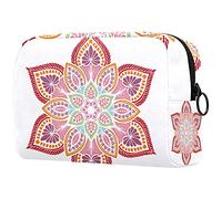 Neceser organizador de cosméticos con forma de flor de mandalas, Multicolor 01, 18.5x7.5x13cm/7.3x3x5.1in, Estuche de belleza
