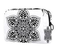 Neceser organizador de cosméticos con forma de flor de mandalas, Multicolor 10, 18.5x7.5x13cm/7.3x3x5.1in, Estuche de belleza