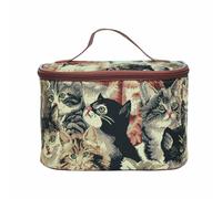 Neceser organizador de maquillaje Signare Tapestry para mujer con estampado de gato (TOIL-CAT)