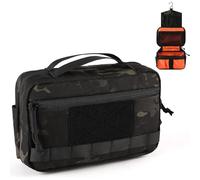 Neceser para hombre, portátil, de viaje, impermeable, bolsa de afeitado, bolsa organizadora de cosméticos para baño, ducha, kit de afeitado de viaje, Black, Neceser de viaje para hombre