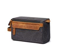 Neceser para Hombres Kit de Afeitar Bolsa Kit de Cuero Bolsa de Afeitar de Viaje Bolsa de Aseo para Hombres Lona (Color : D)