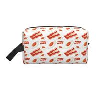 Neceser para hombres y mujeres, diseño de huevos Hobo Bacon, color rojo y blanco, bolsa de aseo de viaje, bolsa de cosméticos, bolsa de aseo colgante, bolsa de afeitado para accesorios de viaje