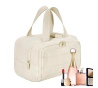 Neceser para mujer - de aseo grande de apertura ancha, bolsos de mano para mujer, de almacenamiento de cosméticos para viaje, champú, Color crema, Refer to description, Unisex
