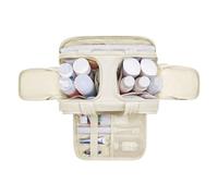 Neceser para mujer - de maquillaje de viaje, organizadora ligera | de aseo personal con cremallera, mensajero de kit de belleza compacto, cubo de almacenamiento 'ig, Cream Colored