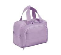 Neceser para mujer, doble apertura, gran capacidad, portátil, para viajes, gimnasio, elegante bolsa de maquillaje, prácticos organizadores de tela, Purple, Mass Beauty