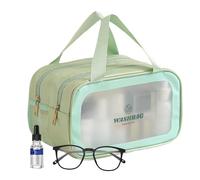 Neceser para mujer - Organizador de maquillaje seco húmedo separado de almacenamiento de viaje - de champú portátil organizador de almacenamiento para lociones limpiadores faciales, Green,