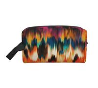 Neceser para Mujeres y Hombres Neceser Impermeable para cosméticos Bolsa de Maquillaje de Viaje Organizador con asa Art Abstract Swirl Rainbow Tie Dye Bolsa de Almacenamiento