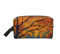 Neceser para Mujeres y Hombres Neceser Impermeable para cosméticos Bolsa de Maquillaje de Viaje Organizador con asa Pintura al óleo Paisaje Colorido Otoño Arce Árboles Arte Naturaleza Bolsa de almac