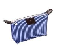 Neceser pequeño Bolsa de Maquillaje, Neceser for Mujer, Impermeable, multifunción, portátil, de Viaje, Organizador a Rayas, Juego de 3 Bolsa Maquillaje(BLU)