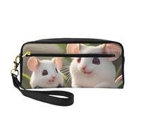 Neceser pequeño de maquillaje para madres e hijos, estuche de doble cara de piel sintética