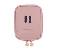 Neceser pequeño, diseño ligero de múltiples compartimentos, material duradero resistente al agua, organizador compacto que ahorra espacio, 5.5 x 4.3 x 1 pulgadas, para viajes, camping, negocios, Pink