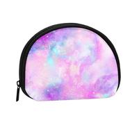 Neceser pequeño para Guardar Toallas sanitarias, diseño de Galaxia Jaspeada, Color Rosa y Morado, Monedero para cosméticos de Mujer.