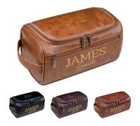 Neceser personalizado 3 en 1 para hombre, organizador de viaje de cuero grabado personalizado, kit de viaje ideal y regalo para marido, padrinos de boda o papá