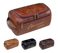 Neceser personalizado de piel sintética para hombres, kit de afeitado grabado personalizado, bolsa de viaje regalo para padrinos de boda, padre, marido, Navidad, día de San Valentín, regalo de