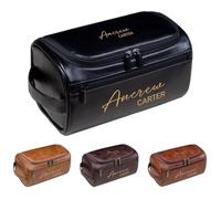 Neceser personalizado de piel sintética para hombres, kit de afeitado grabado personalizado, bolsa de viaje regalo para padrinos de boda, padre, marido, Navidad, día de San Valentín, regalo de