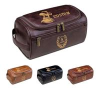 Neceser personalizado para el día del padre, kit de viaje de cuero personalizado para hombres, regalo grabado para papá, marido, abuelo, perfecto para cumpleaños y Navidad