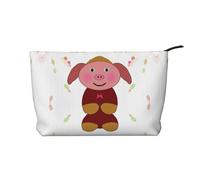 Neceser portátil con diseño de panda Cubs in The Forest de gran capacidad, de pana con cremallera, bolsa de viaje, Happy Cartoon Pig, Talla única
