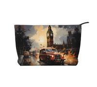 Neceser portátil con diseño de panda Cubs in The Forest de gran capacidad, de pana con cremallera, bolsa de viaje, London Color Taxi, Talla única