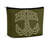 Neceser portátil con nudo celta pagano, mitología nórdica vikinga, bolsa de almacenamiento multifunción, bolsa de maquillaje de PU, organizador de papelería con cremallera para la oficina de reuniones