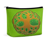 Neceser portátil con nudo celta pagano, mitología nórdica vikinga, bolsa de almacenamiento multifunción, bolsa de maquillaje de PU, organizador de papelería con cremallera para la oficina de reuniones