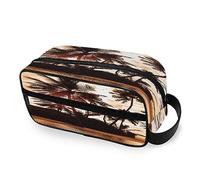 Neceser portátil con palmera tropical, amanecer, bolsa de viaje multifunción, bolsa de cosméticos, bolsa de almacenamiento para mujeres, hombres, niños y niñas, multicolor
