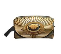 Neceser portátil de gran capacidad con estampado de palmeras y orillas rocosas, bolsa de aseo diario para viajes