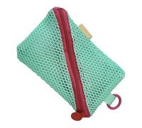 Neceser portátil de malla para monedas, ligero y práctico, para cambiar objetos pequeños organizados para la escuela o uso diario, cosméticos compactos, Green, Mass Beauty
