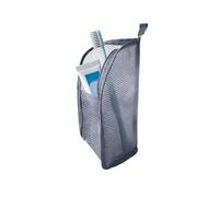Neceser portátil de pie, organizador de viaje ligero con malla EVA, almacenamiento de cosméticos impermeable de gran capacidad, soporte para cepillo de dientes y pasta de dientes, plegable y