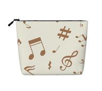 Neceser portátil de viaje con diseño de notas musicales, diseño de música, para uso diario