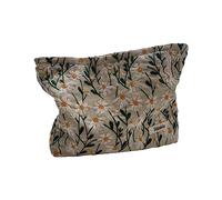Neceser portátil de viaje para maquillaje, bolsa de cosméticos con estampado de flores, bolsa de almacenamiento informal de gran capacidad para mujeres y niñas, organizador de cosméticos, beige